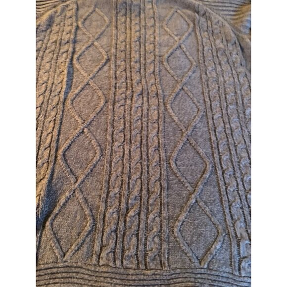 Cozy Croft & Barrow Size 1X Knit Sweater with Button Collar Cable Pattern Blue - Picture 8 of 12